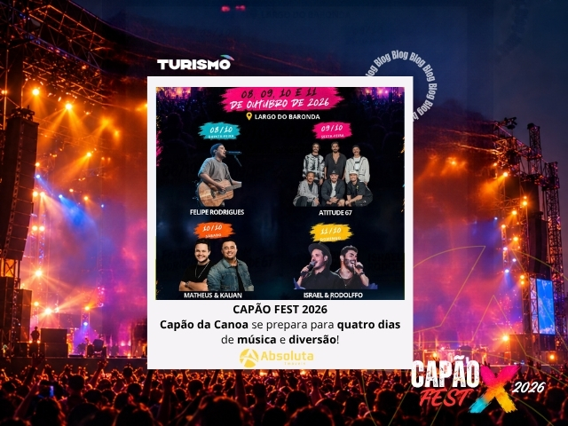 CAPÃO FEST 2026 Capão da Canoa se prepara para quatro dias de música e diversão!